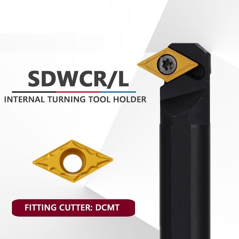 1pc SDWCR Internal Lathe Turning Holder Ferramentas Torno Usinagem S10K S16Q S20R SDWCR07 SDWCR11 Boring Bar for DCMT Lathe Inserts(SDWCR Right,11,S08K)