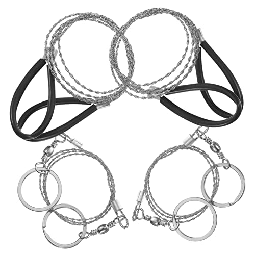 Abaodam Survival Gear 4 Pack Wire Saw Garotte Wire for Survival Emergency Camping