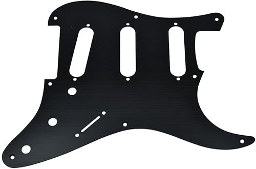 KAISH 8 agujeros de metal anodizado de aluminio estilo vintage ST/Strat SSS Pickguard Guardia de púas de guitarra Scratch Plate para USA/México Negro