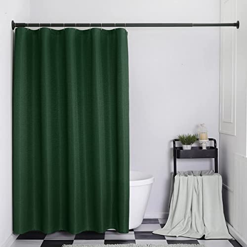 Spxtex Dark Green Shower Curtains 96 Inches Long Waterproof Fabric Farmhouse Modern Rectangle Textured Shower Curtains With Hooks For Bathroom Decorative Shower Room 72" W X 96" L #TOP1