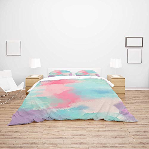 Parure de lit housse de couette motif aquarelle haute résistance