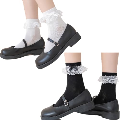Women's Lace Ruffle Socks for Young Womand And Big Girls