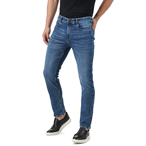 Image of INKD Men's Stretchable Regular Fit Contrast Stitch Jeans