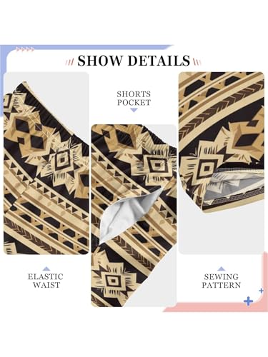 Aztec Brown Stripes Boys Pants for Kids Jogger Pants with Pockets S4