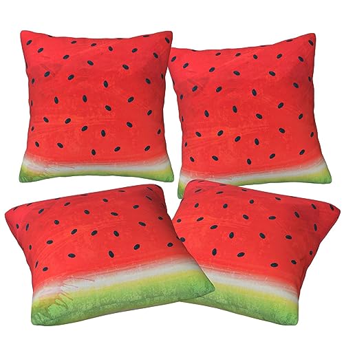 Housse de coussin pastèque rouge 50x50 cm douce pour canapé et salon - 3
