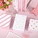 Whaline 120 Sheets Pink White Tissue Paper Stripe Dot Plaid Checkerboard Wrapping Paper Minimalist Art Paper for Birthday Baby Shower Wedding Party DIY Crafts, 14 x 20 Inch