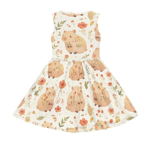 Dress for Girls Casual Midi Sleeveless A Line Summer Dresses Hawaiian Fit and Flare Sundress with Pocket2