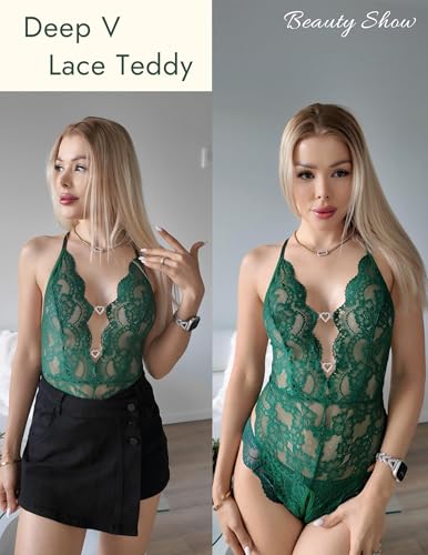 Image of Avidlove Sexy Lingerie for Women Lace Teddy Lingerie One Piece Lingerie Bodysuit