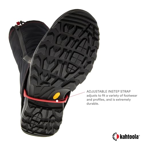 Kahtoola LEVAgaiter Tall GTX Gaiters, Waterproof Gore-TEX Shoe & Boot Protection for Mountaineering, Off-Trail Hiking in Mud, Snow & Ice - Black|Black - Large