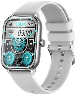 COLMI C61 Relógio inteligente Global de 1,9 polegadas HD com Chamadas Bluetooth para telefone Android, iOS rastreador de atividades com monitoramento de frequência cardíaca de pressão arterial e teste spo2, esportes, chamada Bluetooth, IP67 IP68, teste de temperatura corporal Smartwatch para homens e mulheres (Silver (Prata))