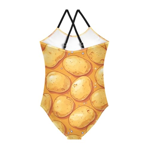 Cute Potatoes Yellow Kids Swimsuits 1-Piecing Bathing Suits Swimsuits for Teen Girls Beach Swimwear 3T2