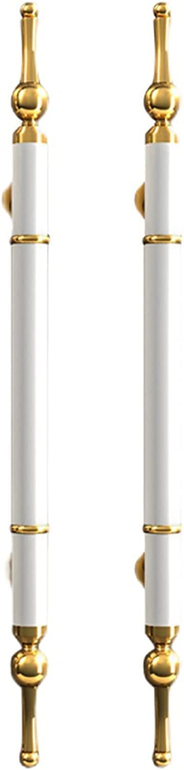 DFGHNBVC Luxury Modern Push Pull Door Handle - Minimalistic Double-Sided Barn Handles For Glass Wooden Showers, 150Cm/5Ft, Gold Finish, Stylish Entryway Hardware,White-Length 60Cm/23.6Inch