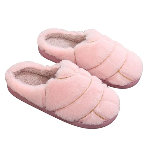 Mexican Concha Pantuflas Memory Foam Slippers with Plush Lining Non-slip Pan Dulce Slippers Winter Warm Plush House Slippers