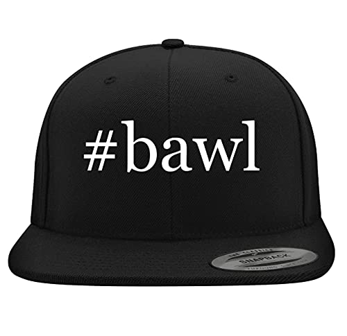 Bawl Embroidered Flat Bill Snapback Hat, Black, One Size