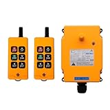 creatorele 6-Key Industrial Crane Controller & Dump Trailer Remote Control Wireless Kit | 12V/24V AC/DC Waterproof Switch for Dump Truck Hoist Crane Operations (2 Transmitter + 12V Receiver)