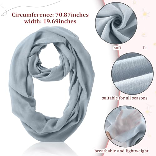 Handepo 6 Pcs Women Infinity Scarf Solid Color Lightweight Loop Scarf Winter Soft Neck Warmer for Women Men2
