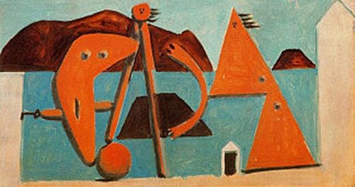 Affiche Picasso Baigneurs sur la Plage tableau toile 50x100cm