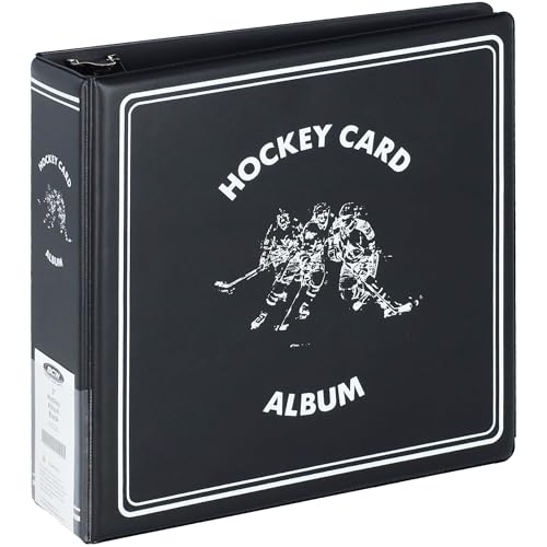 BCW 3" Hockey Card Binder | Black 3-Ring Album for Sports & Trading Card Collection | Holds Up to 90 Pages | Durable D-Ring Binder | Secure Trading Card Storage Organizer