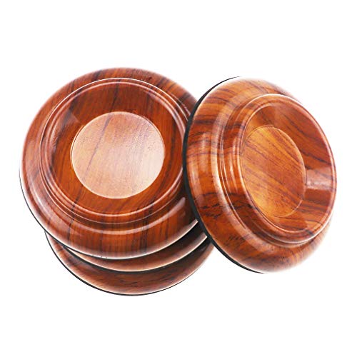 Hidear Piano Caster Cups 4 Pcs Upright Piano Caster Pads EVA Anti-Slip & Anti-Noise Foam Mat ABS Plastic Coasters Cups Piano Leg Pad for Upright Piano Rose Wood Grain Color
