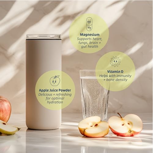 Hydration Powder Made with Apple Juice Powder, Magnesium Citrate, Vitamin D Family Friendly Electrolyte Powder Drink Mix for Men, Women, and Children, by Juice Doctor, 1.2lb (560g / 28 Servings) — view 5