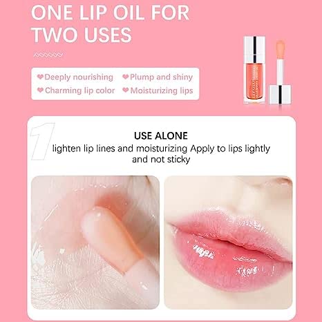 3 Pcs Plumping Lip Oil, Hydrating Lip Glow Oil, Plumping Lip Gloss, Tinted Lip Oil Balm, Long Lasting Transparent Moisturizing Lip Oil Gloss, Natural Lip Plumper Gloss Make Lips Fuller Non-Sticky(Pink+Rosewood+Cherry) #TOP3