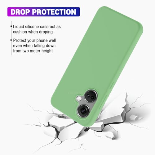 Image of LIRAMARK Liquid Silicone Soft Back Cover Case for OnePlus Nord CE 3 5G (Mint Green)