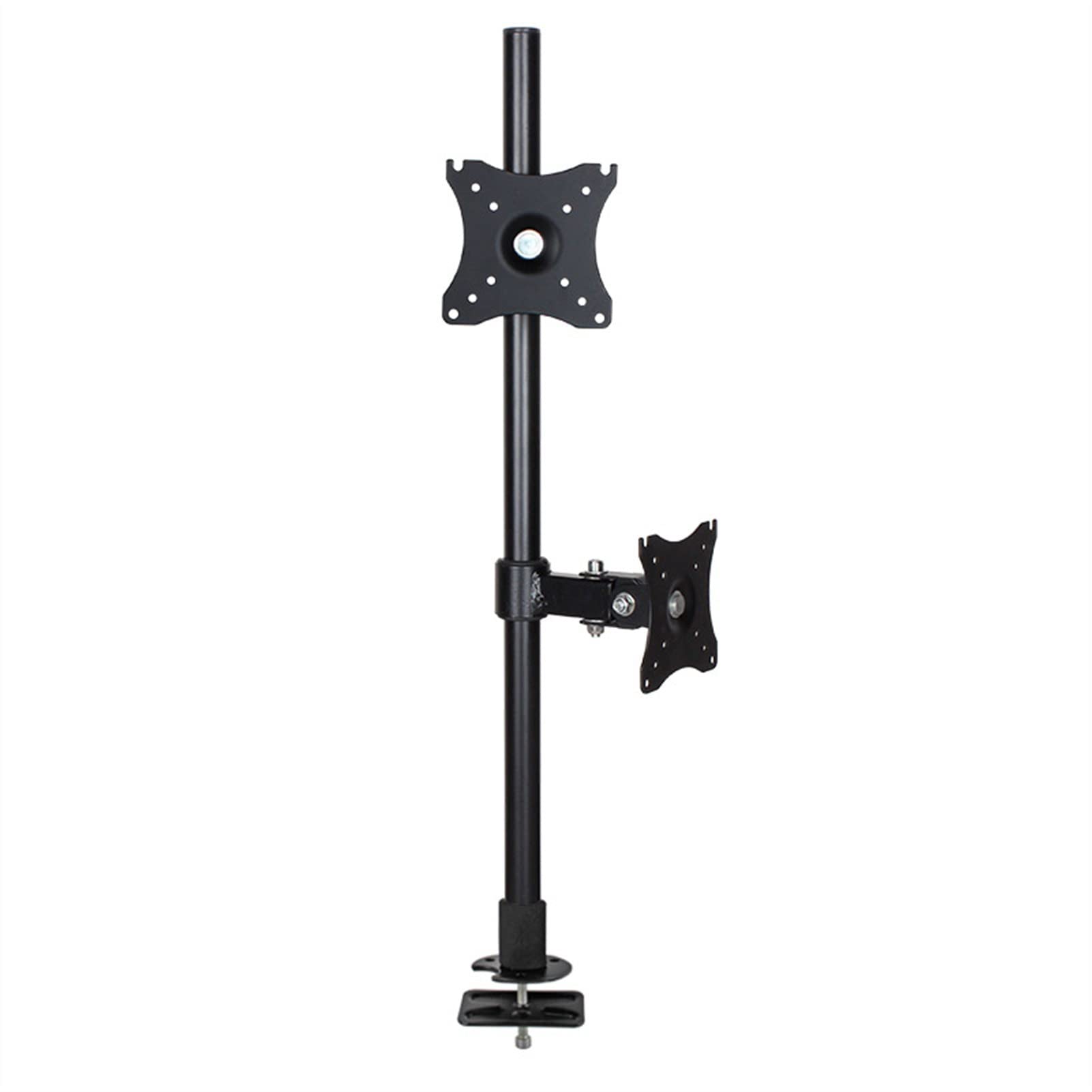 Braccio del supporto di visualizzazione Supporto da tavolo for doppio monitor LCD, resistente, impilato, regolabile, con base perforata, sostiene 2 schermi verticali fino a 27" Staffa di visualizzazio