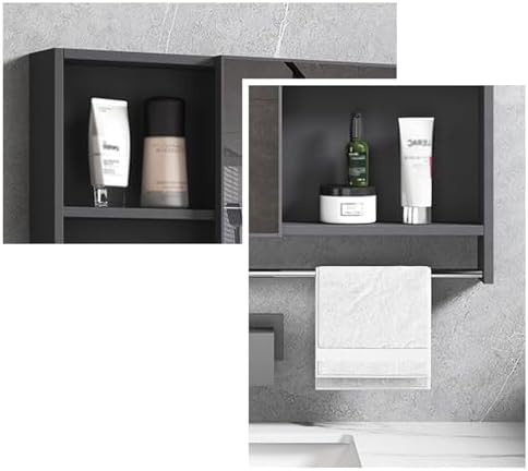 Wall-Mounted Bathroom Mirror Cabinet, Stylish Storage Solution for Apartments, Homes, Hotels & Dorms - White, 80x70cm (34.5x27.5in) - Space-Saving Design