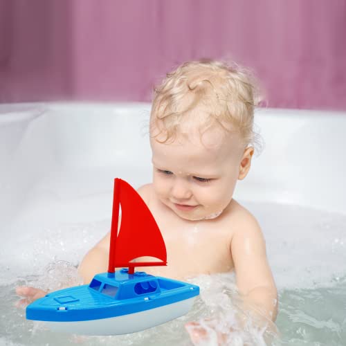 Toy Boat Bath Toys For Kids & Toddlers 3 Pack - Large 10" Floating Toy Boats For Bathtub, Kids Pool Toys, Beach Toys Outdoor Water Play By 4E's Novelty #TOP2