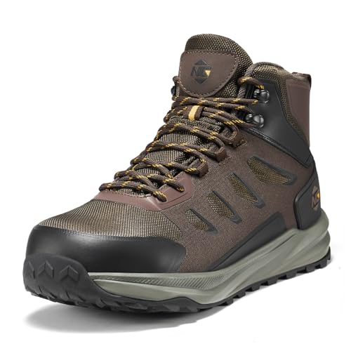 Image of NINGO Steel Toe Work Boots for Men, Waterproof Slip Resistant Work Boots for Men, Wide Toe Comfortable Mens Safety Work Shoes with Zero Drop, Oil Resistant for Construction, Industrial, Warehouse