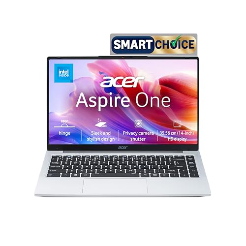 Acer Smartchoice Aspire One, Intel Core Celeron N4500, Office 2024 + M365 Basic, 12GB LPDDR4X / 512GB SSD, 14.0"/35.56cm TN HD Display, Win 11 Home, P