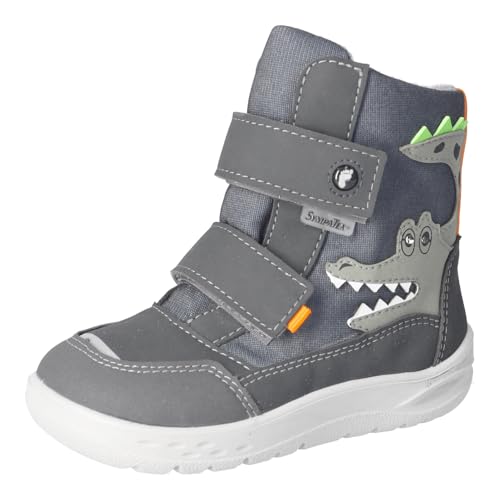 RICOSTA Botas de niño Nevis, zapatos bajos, anchos, sueltos, Sympatex, luz intermitente, zapatos descalzos, Grigio Carbon 490, 29 EU Ancho