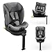 Kinderkraft I-360 2 PRO, 4-in-1-Kindersitz, 40–150 cm, einfache ISOFIX-Montage, 5 Sitzpositionen, von 0 bis 36 kg, EASY SPIN 360° für einfaches Hineinsetzen und Herausnehmen des Kindes, Grau