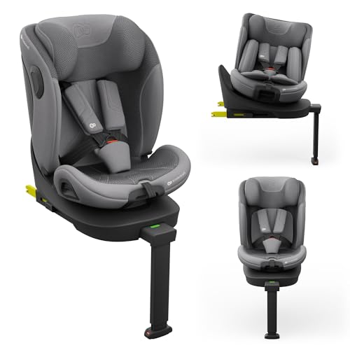 Kinderkraft I 360 2 PRO Silla de coche, I SIZE 40 150 cm, Isofix, Silla coche bebé, para niños, Ajustable, Sillade, RWF, FWF, Asiento de coche, 360º, Grupo 0+/1/2/3, 0 36 kg, Gris