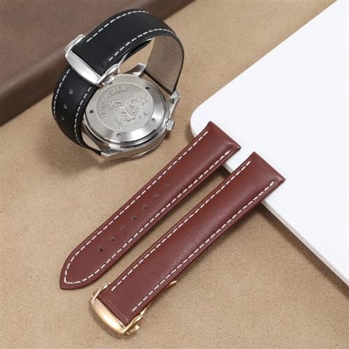 Bracelet montre cuir véritable Omega Seamaster boucle pliante - 3