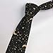 WOAIDY Men's Novelty Galaxy Moon Necktie, Business Tie for Weddings Parties, Father's Day Gift for Dad Husband