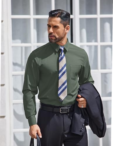 COOFANDY Mens Dress Shirts Long Sleeve Wrinkle Free Shirt Textured Business Casual Button Down Shirt4