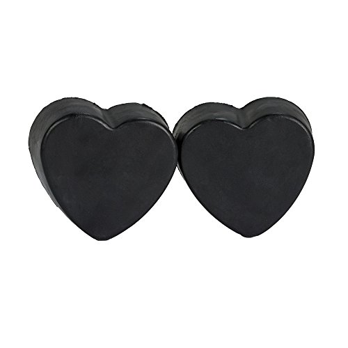 Lava Love Black Heart Shape Vegan Soap Made with Volcano Volcanic Ash Organic Shea Butter (Bentonite, Zeolite, Pumice) Two 3.5 Ounce Bars