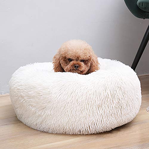 Niche pour chat et lit pour chien blanc 60cm | Coussin chaud et doux lavable pour chaton - 3