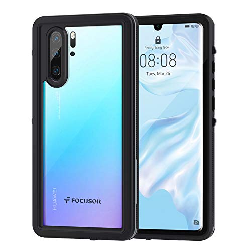Focusor Cover Huawei P30 PRO,Custodia P30 PRO Impermeabile[IP68 Certificato Waterproof] Cover Slim Antiurto Antineve Antipolvere AntiGraffio Subacquea Protettiva Caso per Huawei P30 PRO(Nero)