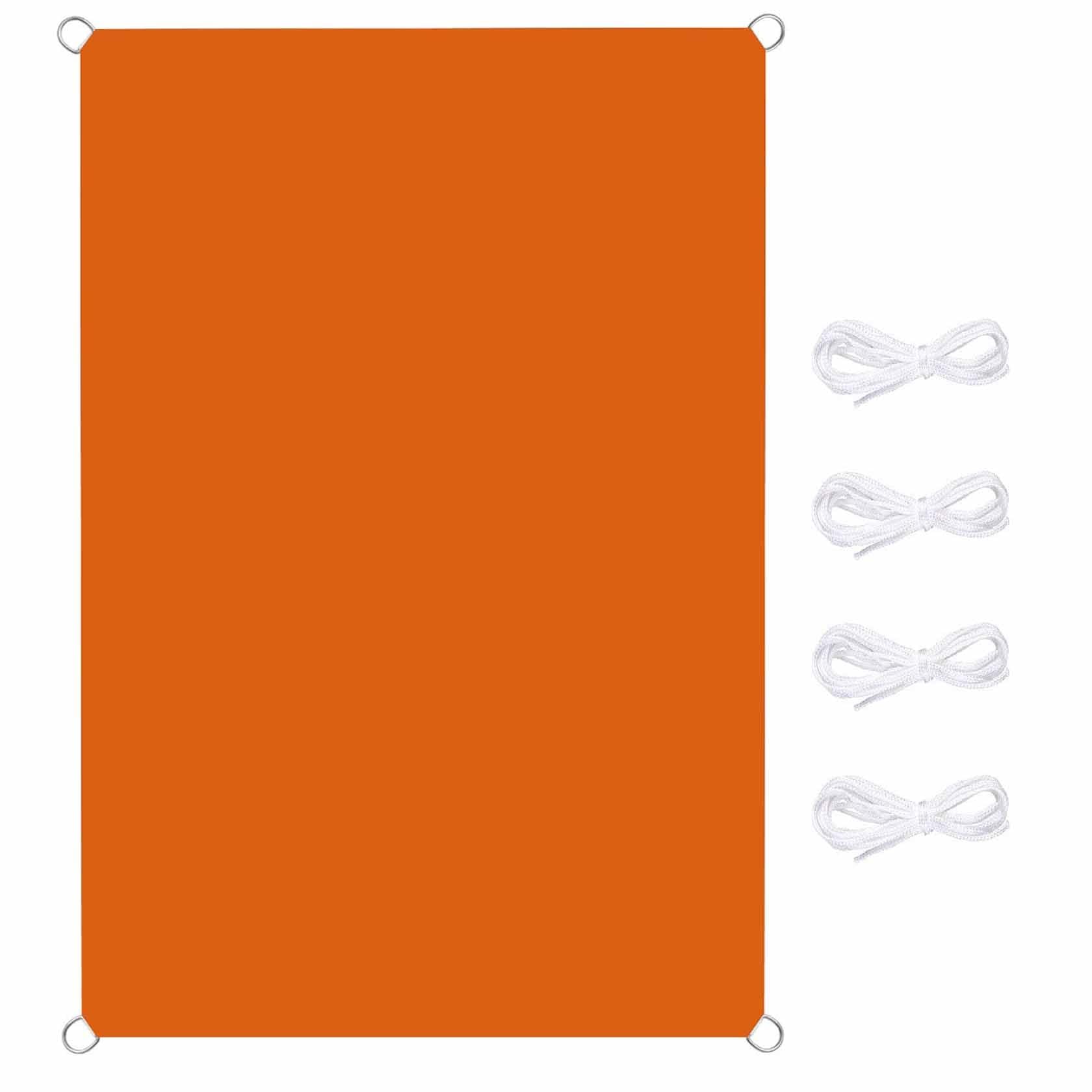Voile d'ombrage rectangulaire 4.5x8.5m orange imperméable et anti-UV pour camping et grande terrasse