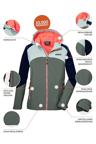 Chaqueta funcional impermeable Killtec Kos 150 para niñas con capucha para lluvia 3