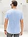 Mens Vintage T Shirts V Neck Short Sleeve Cotton Henley Shirts Casual Button Down Distressed Shirts