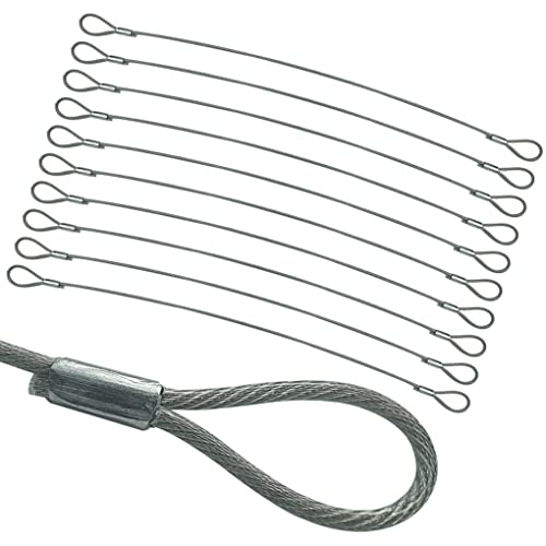 Ssack Stainless 304 Steel Looped Aircraft Cable Length Of 10Inch 12Inch 14Inch 20Inch - Stainless Coated Wire Rope Crimps Ferrules 10Pack Of Set (20Inch) #TOP5