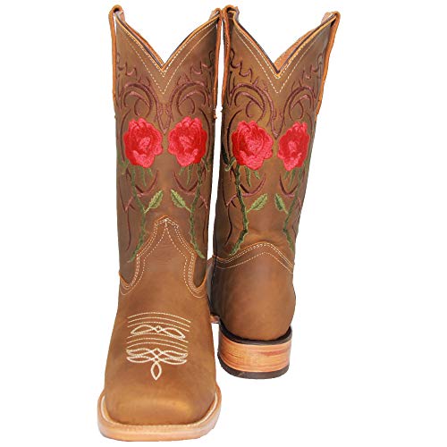 Women’s Leather Floral Embroidered Cowgirl Western Boot4