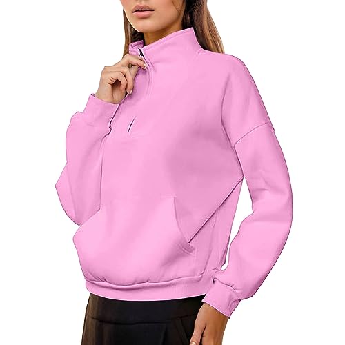 2025 Sudadera sin Capucha para Mujer Sudadera con Estampado Sweatshirt Manga Larga Holgados Casual Color Sólido Jersey Adolescentes Chica Suéter Casual Pullover Superior para toda la temporada