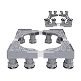 Waschmaschinen-Untergestell Waschmaschinen-/Kühlschrankständer, verstellbar, erhöhter Sockel, bewegliche Universalräder for Waschmaschine, Wäschetrockner, Kühlschrank(Grey 8 Leg)