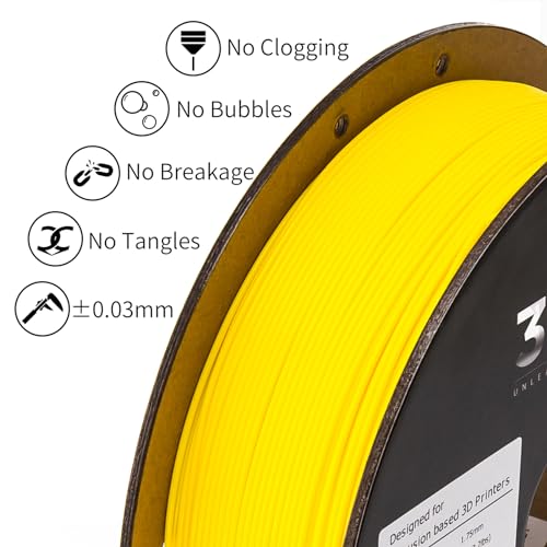 Image of INLAND Micro Center PLA+ 3D Printing Filament 1.75mm - PLA Pro Dimensional Accuracy + /- 0.03 mm - 1kg Cardboard Spool (2.2 lbs) (1 Pack Yellow, 1.75mm)