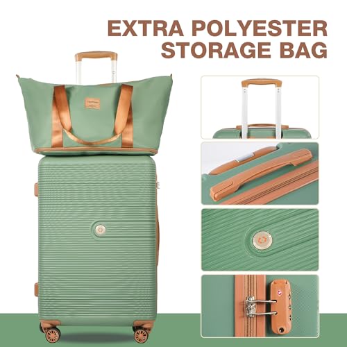 Image of Hardside 4-Piece Luggage Sets 16 inch 20 inch 24 inch 28 inch | Double Spinner Wheels, TSA Lock, Hardcase, 6 Set with Underseat Duffel Bag