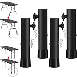 Anruiqiao 4-piece Table Foot Extender, 2-Stage Adjustable Table Support Post, Metal Heavy-Duty Base Height Raiser Suitable for Folding Straight and Curved Legs, Lifting 3.6 Inches/5.23 Inches